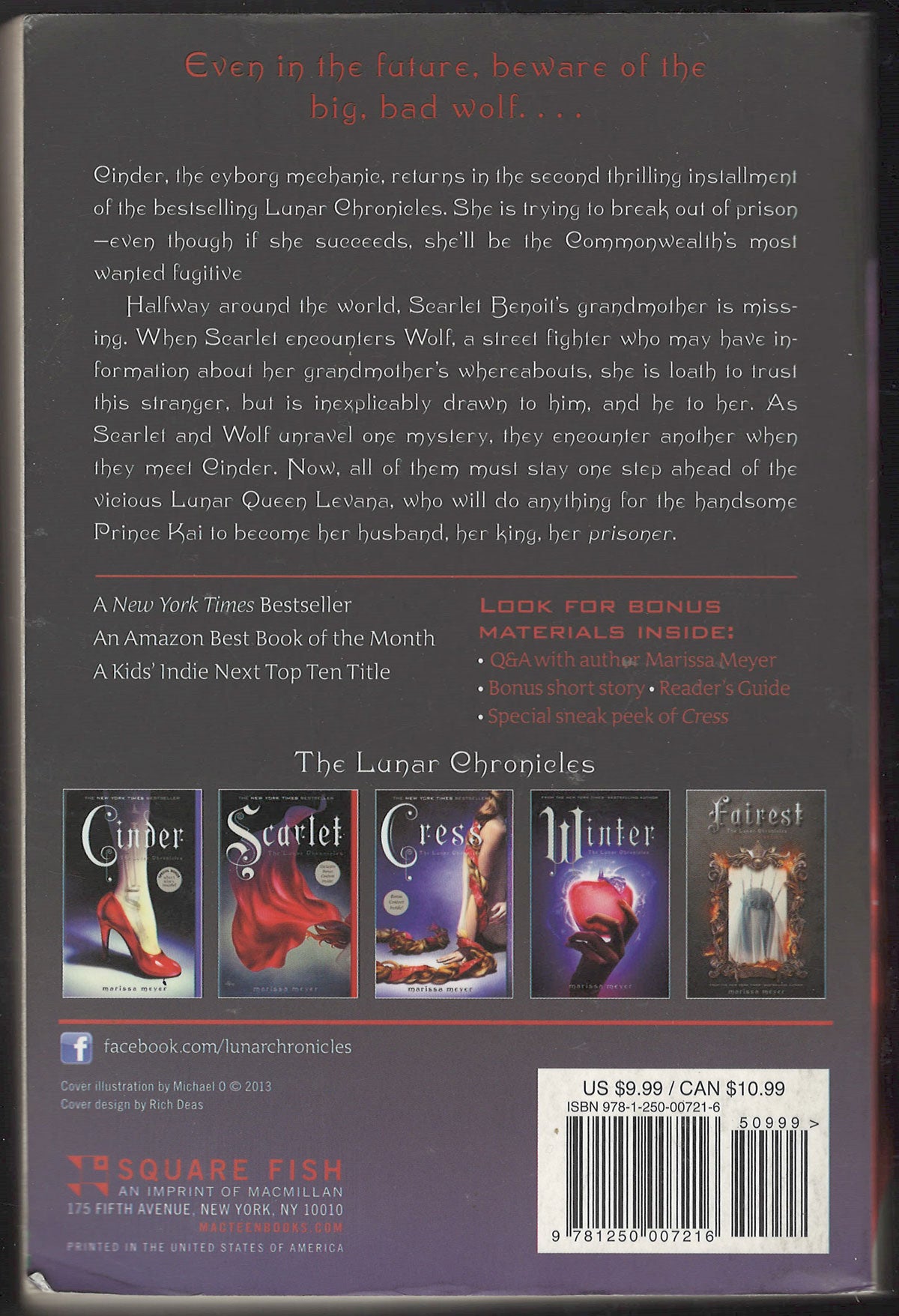 Scarlet by Marissa Meyer back cover