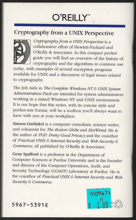 Cryptography from a UNIX Perspective back cover