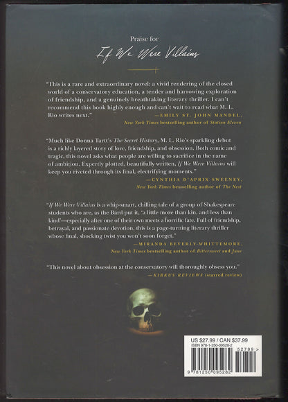 If We Were Villains by M. L. Rio back cover