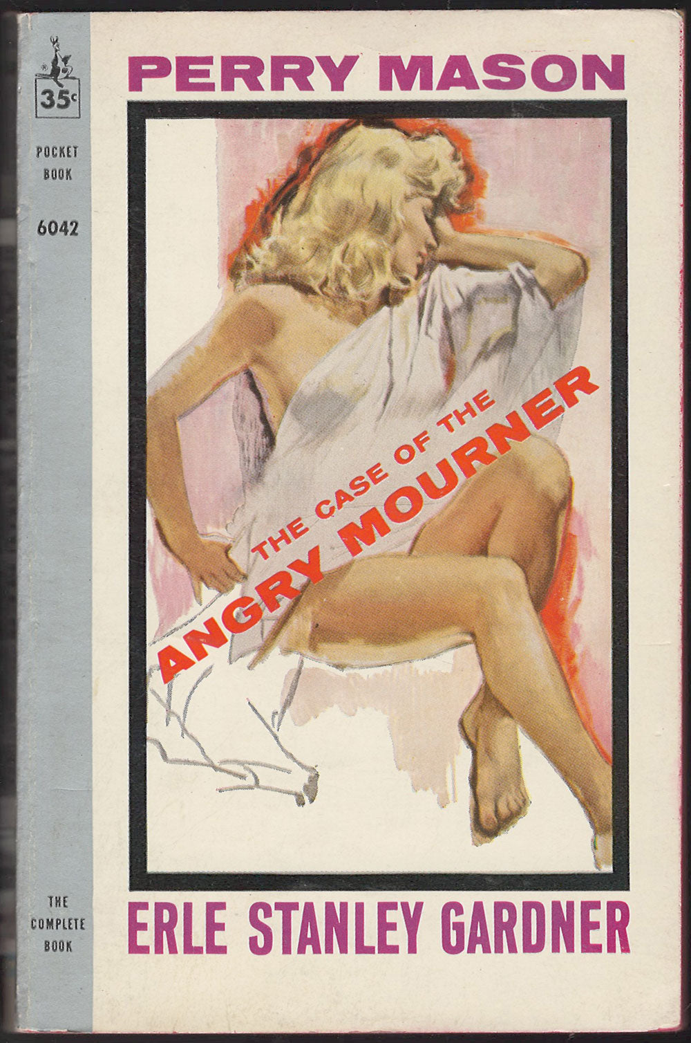 Front cover of The Case of the Angry Mourner by Erle Stanley Gardner with an illustration of a woman.