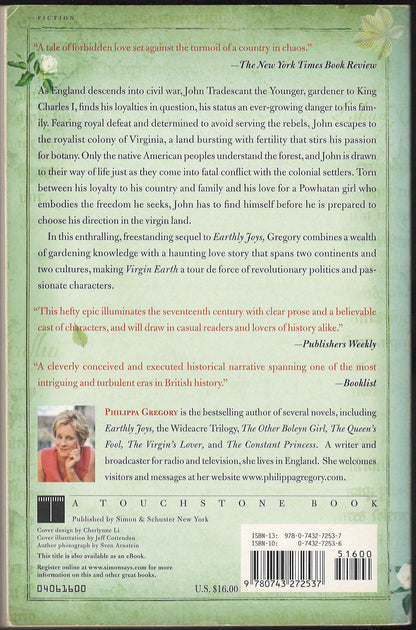 Virgin Earth by Philippa Gregory back cover