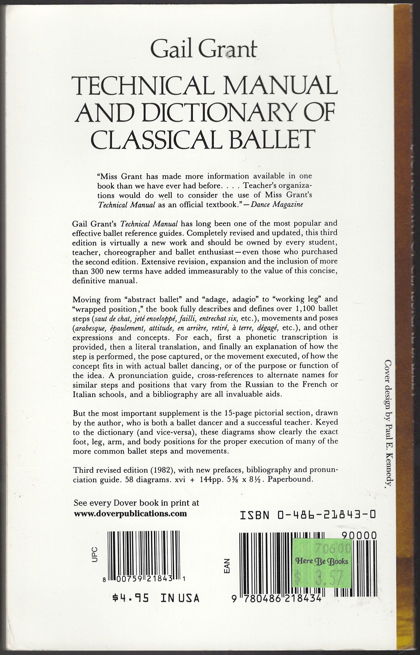 Technical Manual and Dictionary of Classical Ballet by Gail Grant back cover copy 1