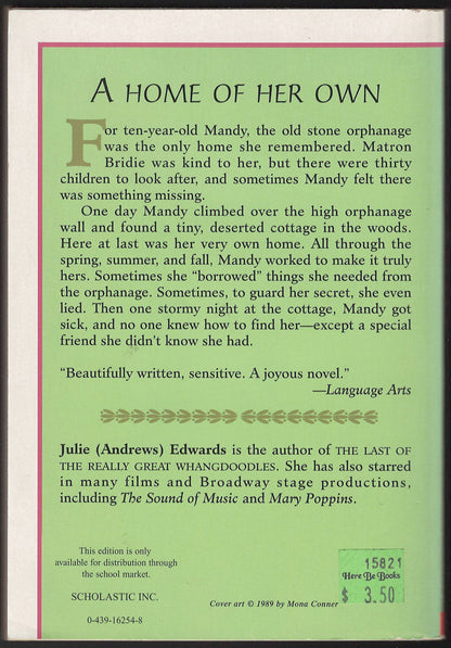 Mandy by Julie Andrews back cover