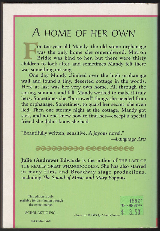 Mandy by Julie Andrews back cover