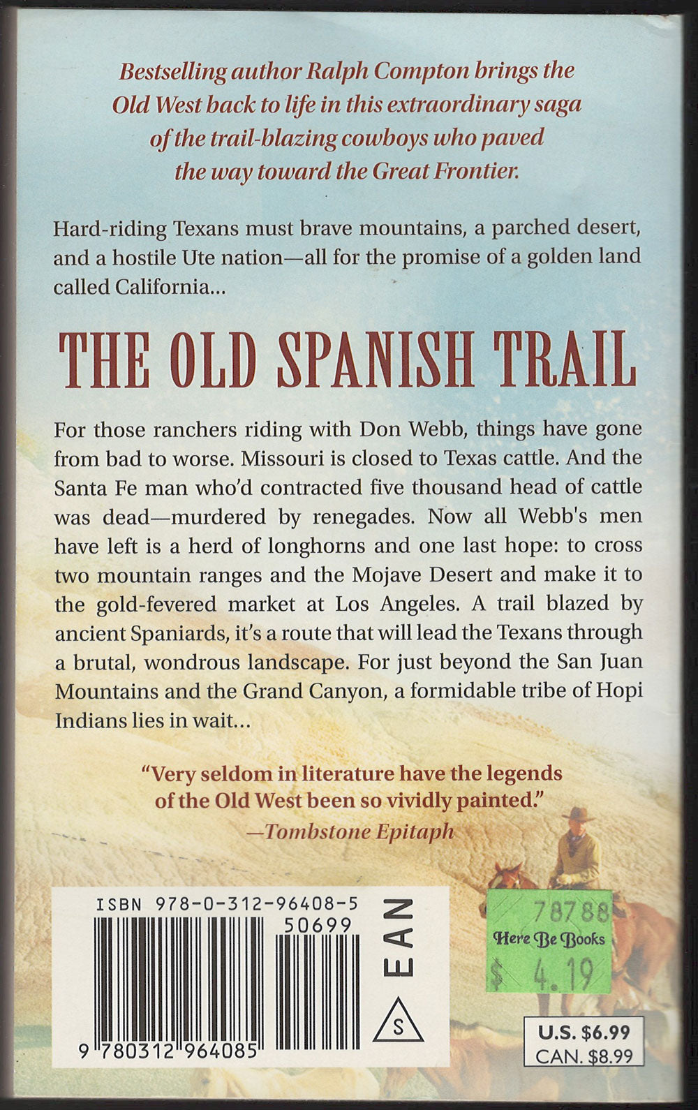 Old Spanish Trail by Ralph Compton back cover