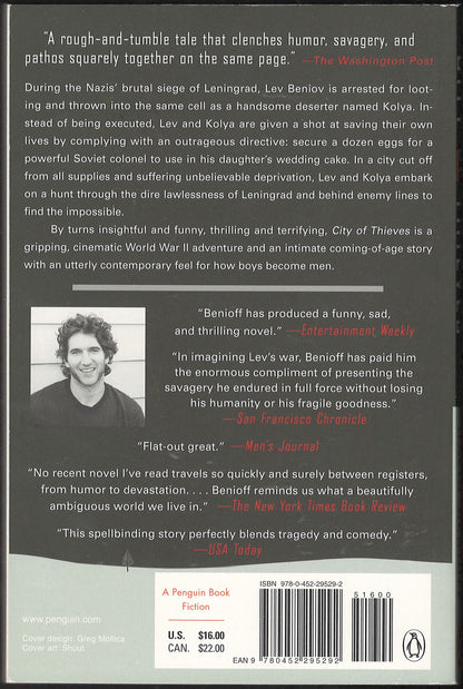 City of Thieves by David Benioff back cover