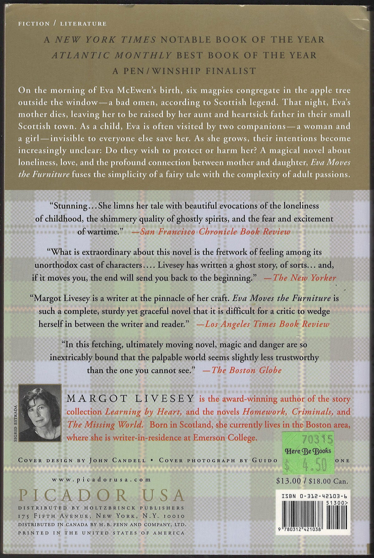 Eva Moves the Furniture by Margot Livesey back cover