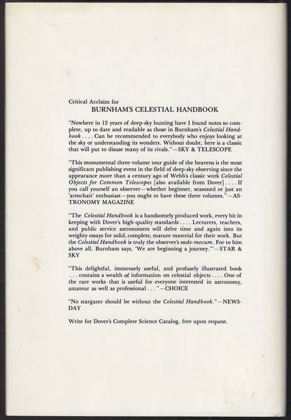 Burnham's Celestial Handbook by Robert Burnham Volume One back