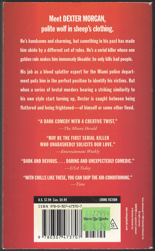 Darkly Dreaming Dexter by Jeff Lindsay back cover