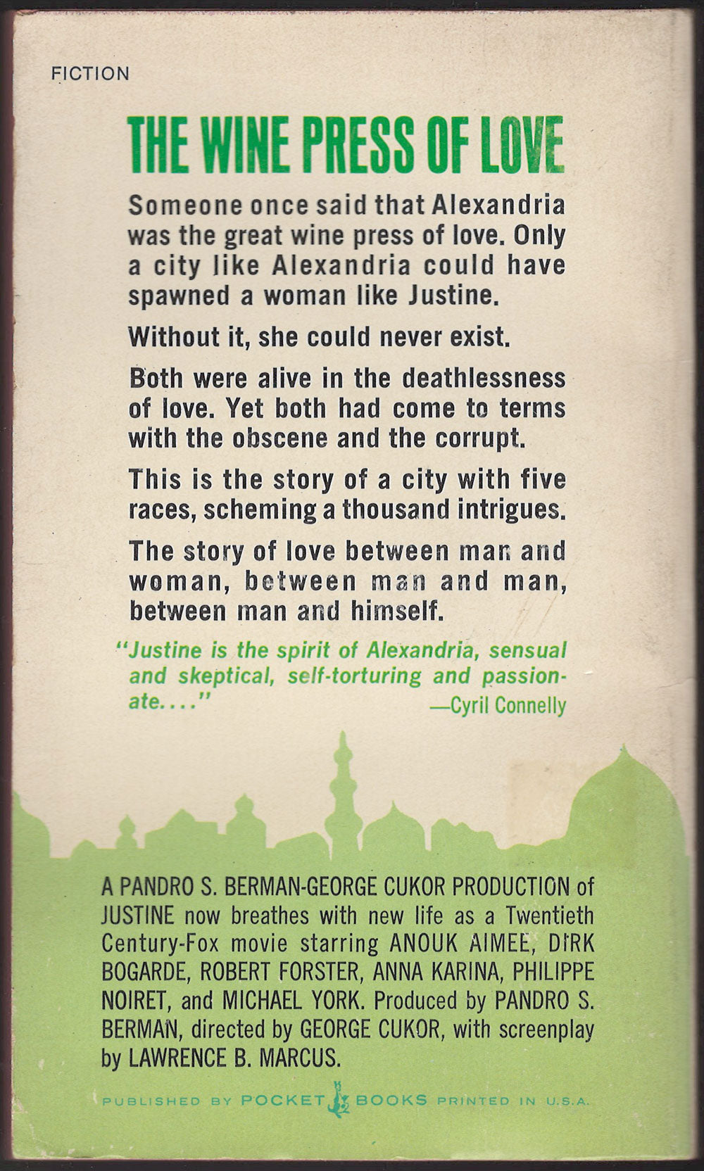 Justine by Lawrence Durrell back cover