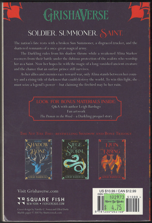 Ruin and Rising by Leigh Bardugo back cover