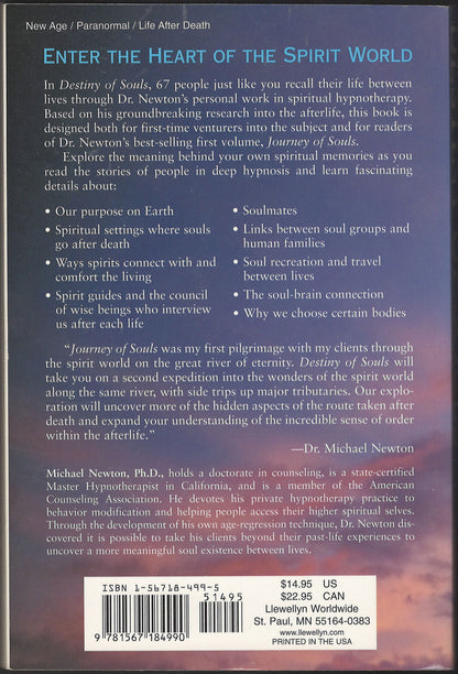 Destiny of Souls by Michael Newton back cover