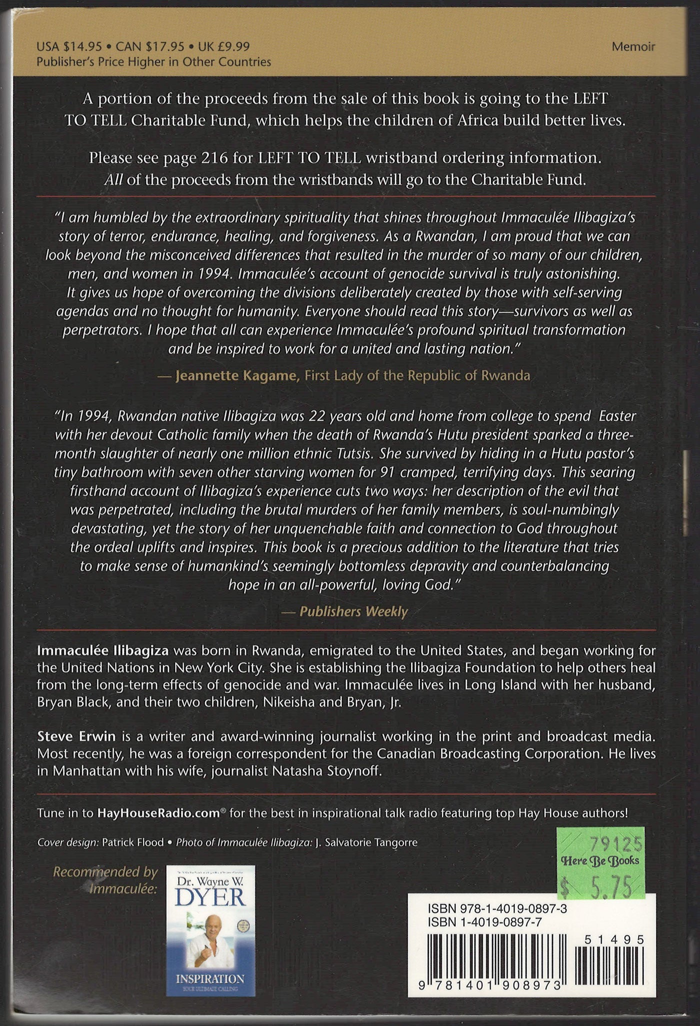 Left to Tell Discovering God Amidst the Rwandan Holocaust back cover