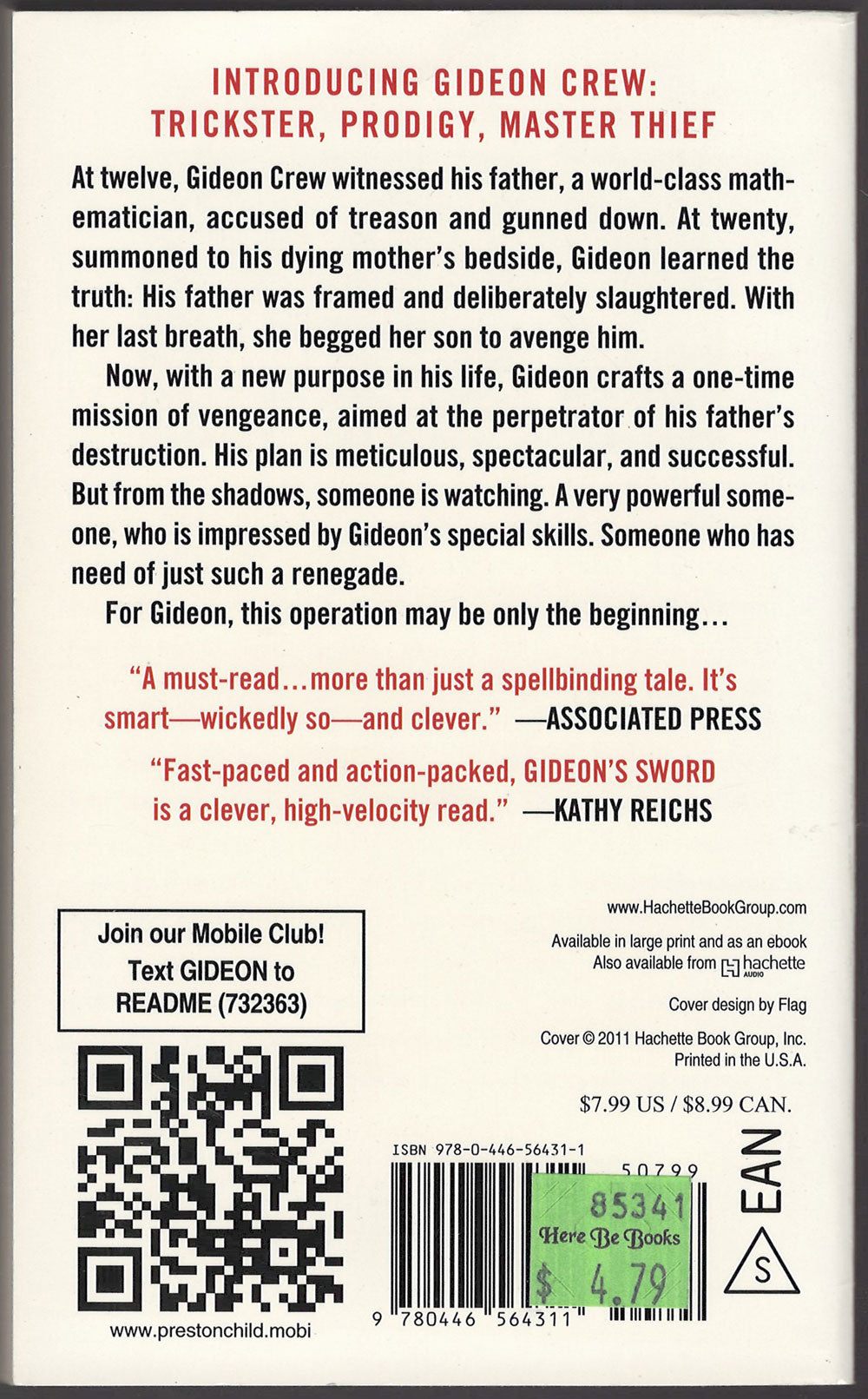 Gideon's Sword by Douglas Preston and Lincoln Child back cover