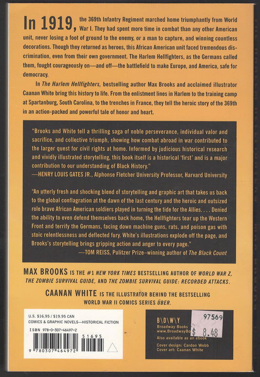 Harlem Hellfighters by Max Brooks back cover