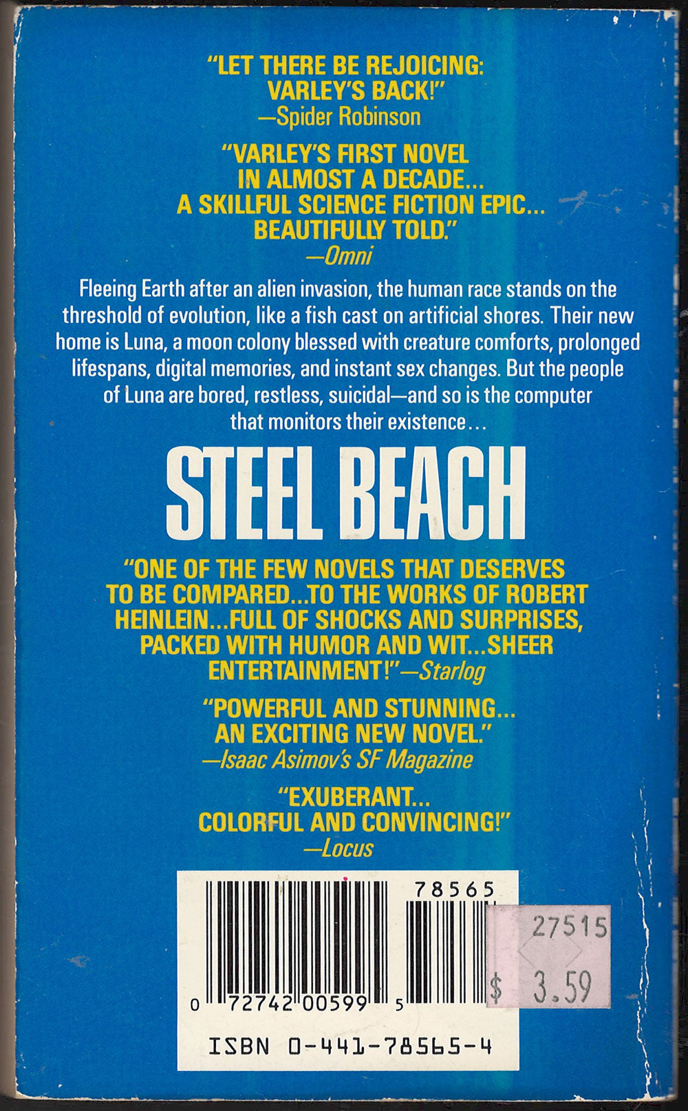 Steel Beach by John Varley back cover