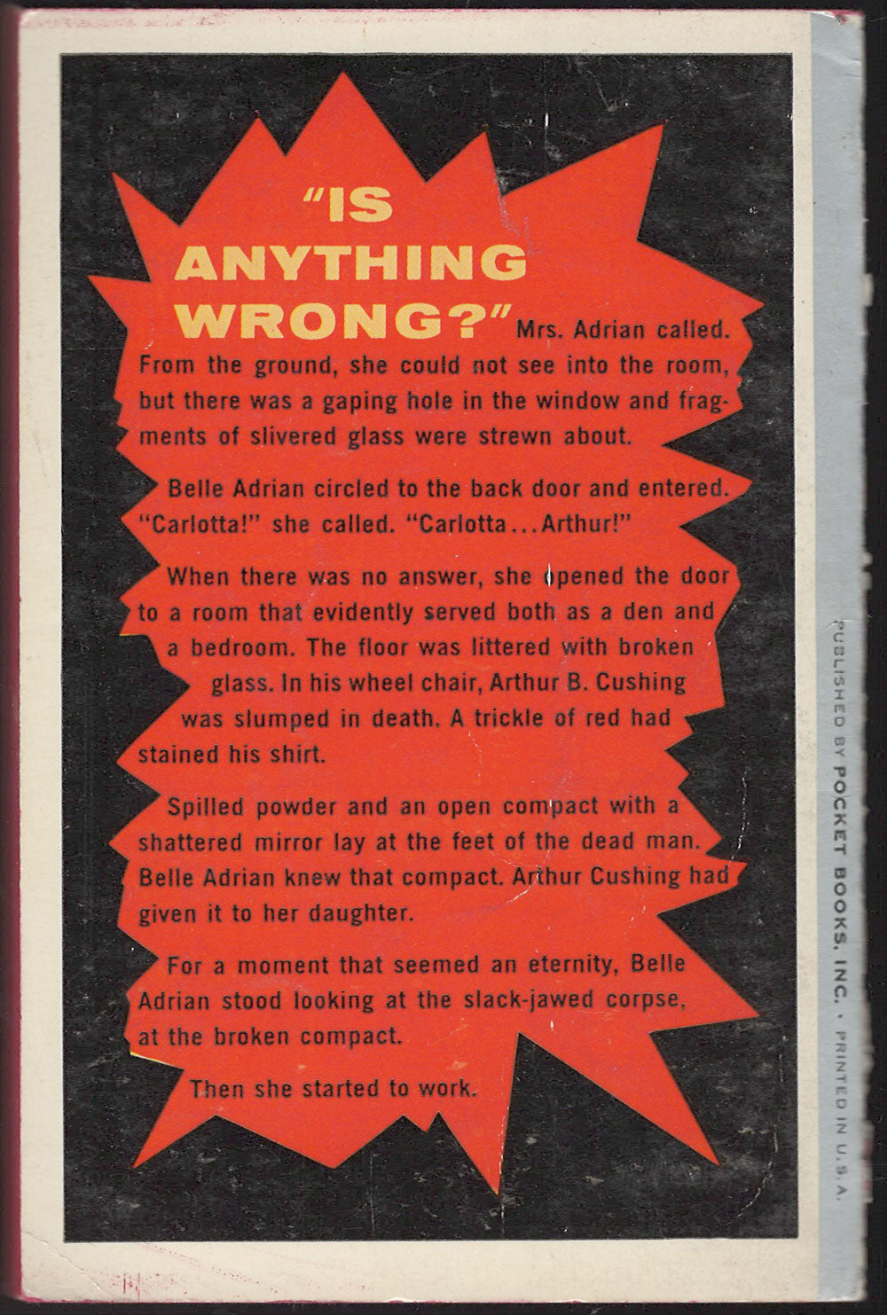 The Case of the Angry Mourner by Erle Stanley Gardner back cover