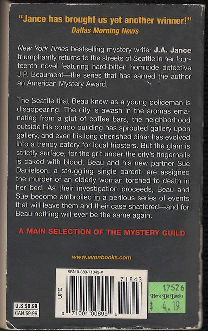 Breach of Duty by J. A. Jance back cover