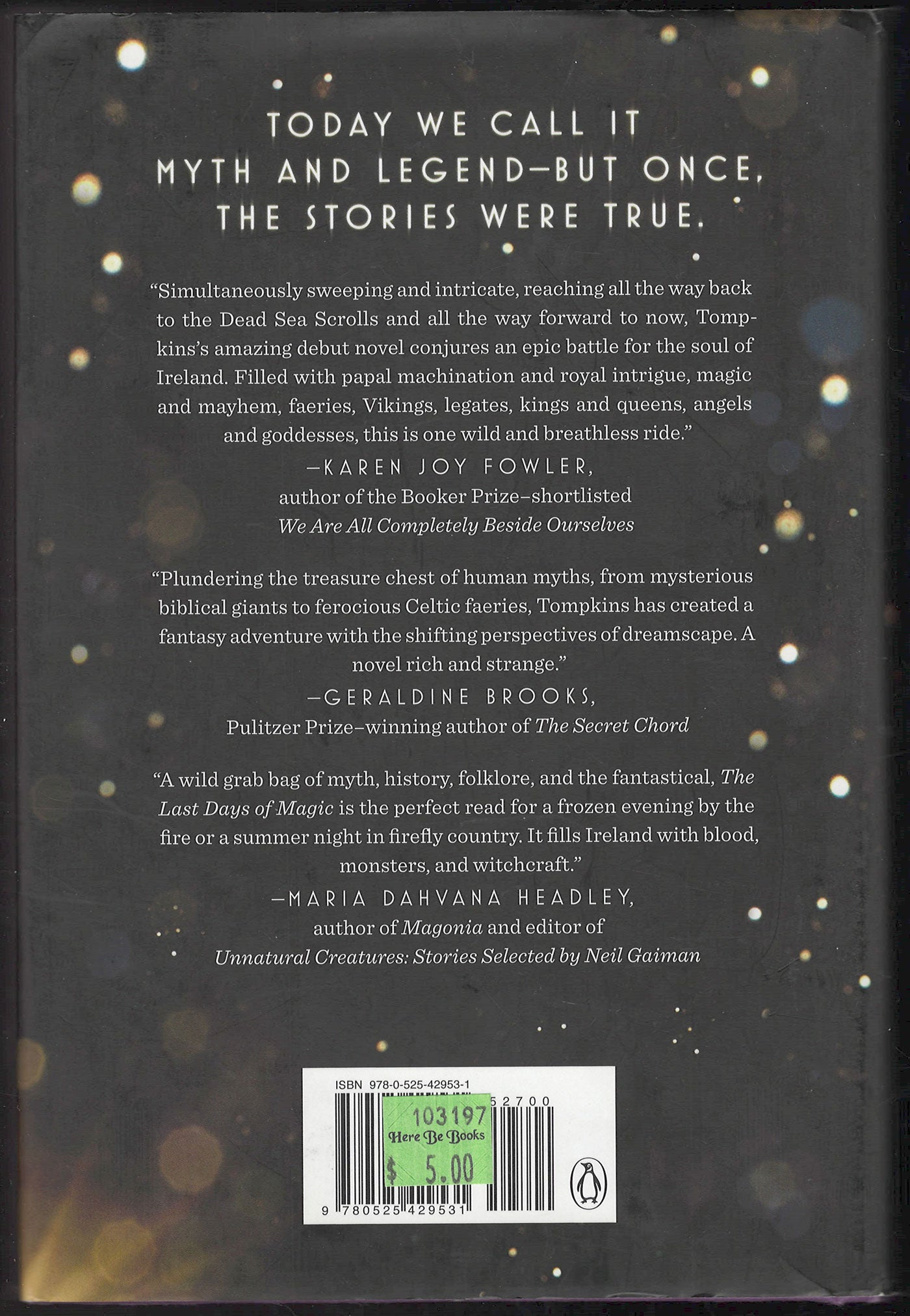 The Last Days of Magic by Mark Tompkins back cover