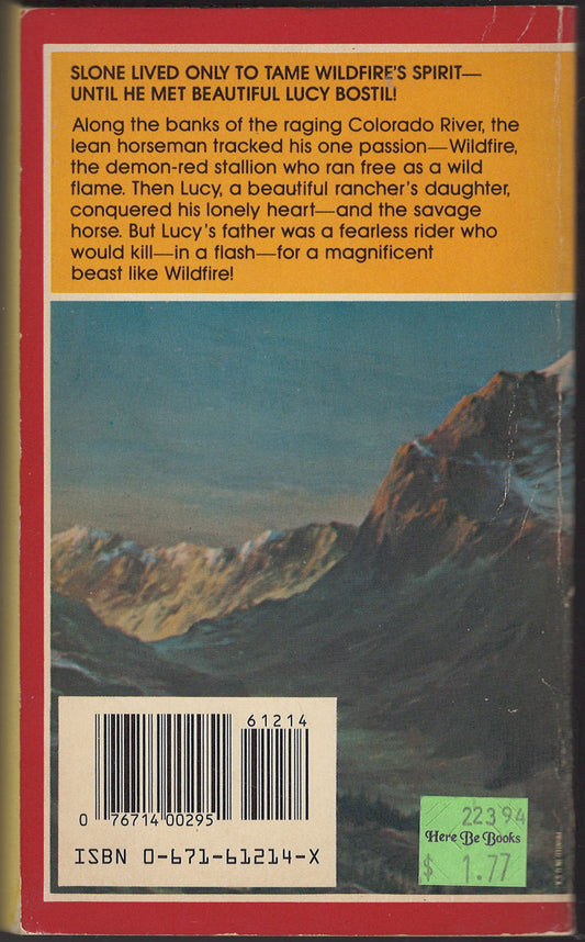 Wildfire by Zane Grey back cover