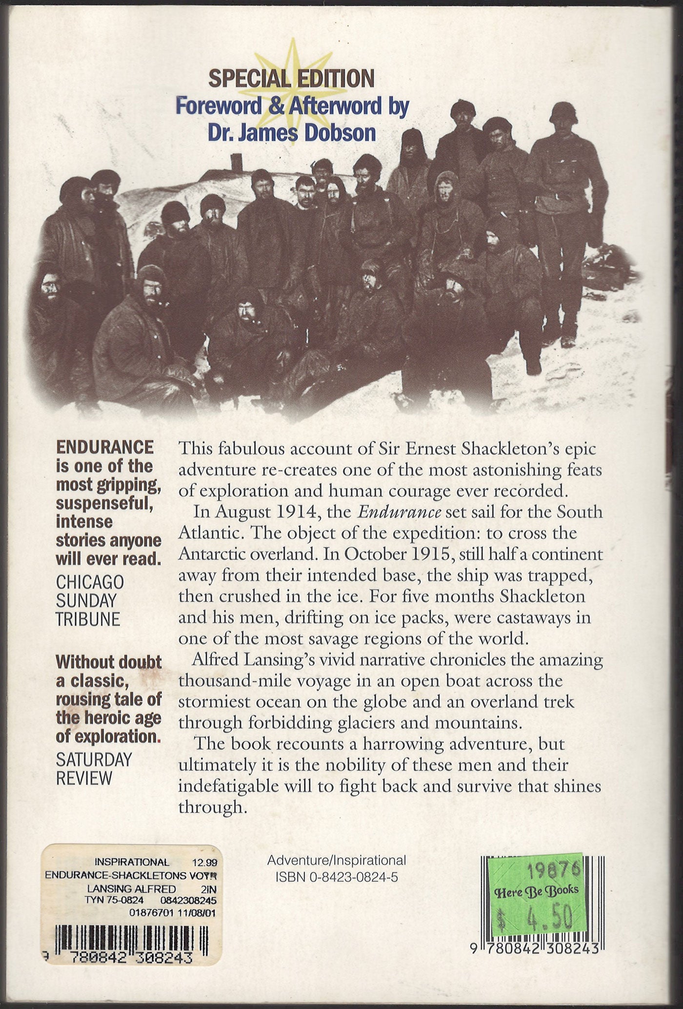 Endurance: Shackleton's Incredible Voyage by Alfred Lansing back cover