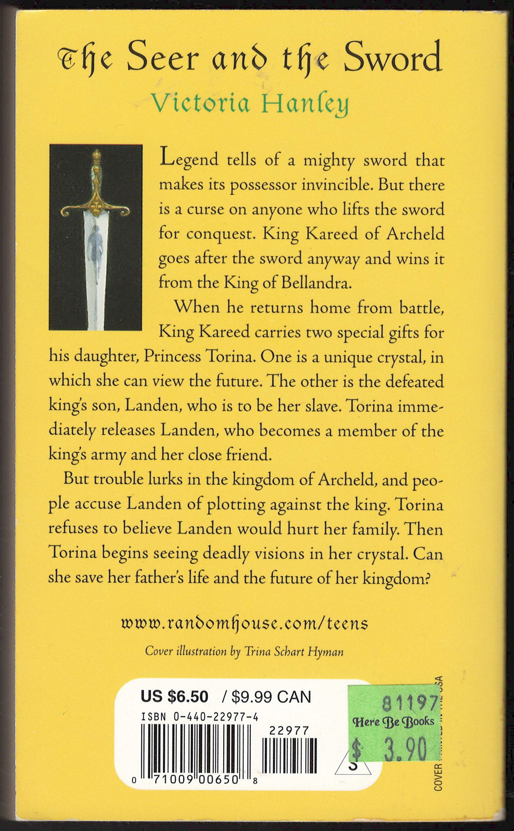 The Seer and the Sword by Victoria Hanley back cover