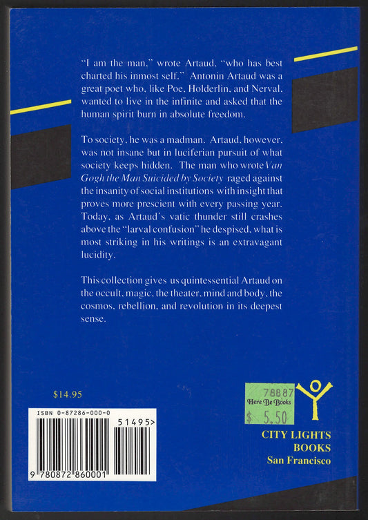 Antonin Artuad Anthology back cover