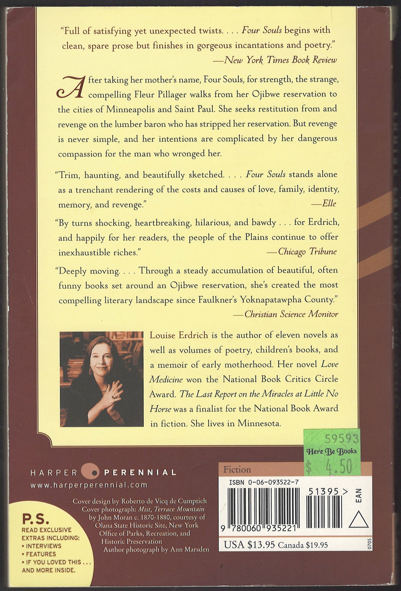 Four Souls by Louise Erdrich back cover