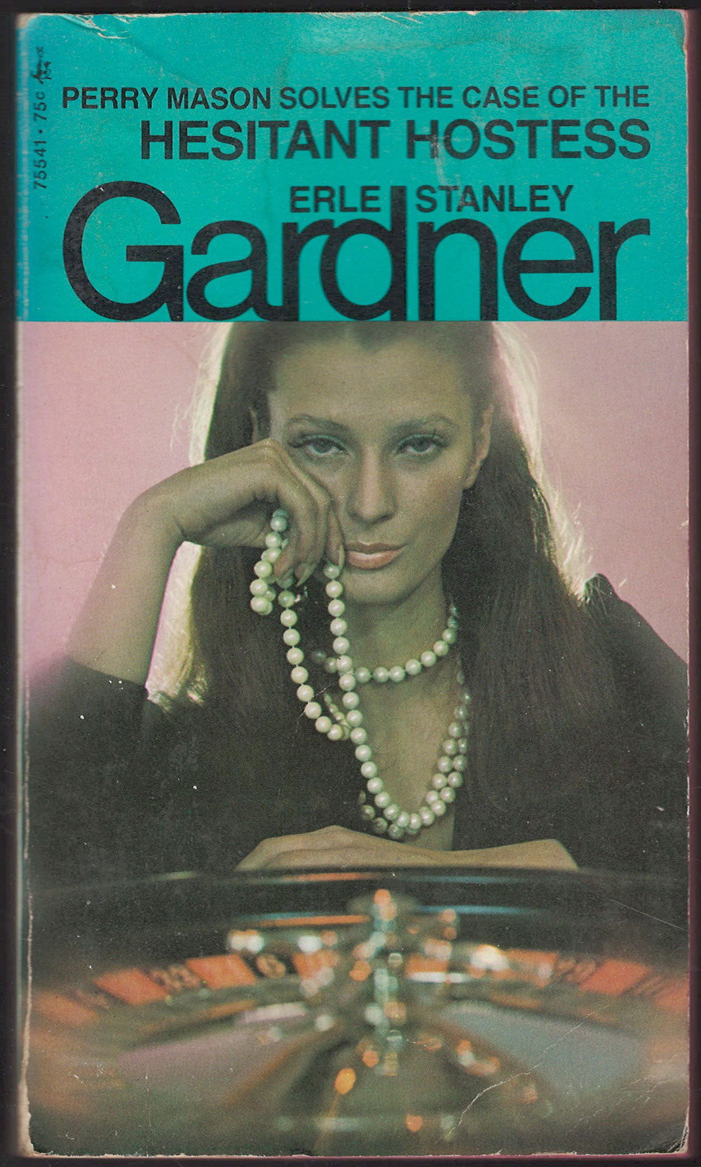 Front cover of The Case of the Hesitant Hostess by Erle Stanley Gardner featuring a woman with pearls.
