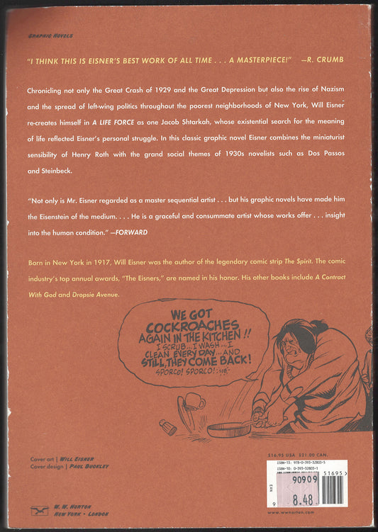 A Life Force by Will Eisner back cover