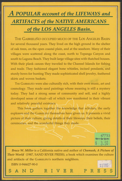 The Gabrielino by Bruce Miller back cover