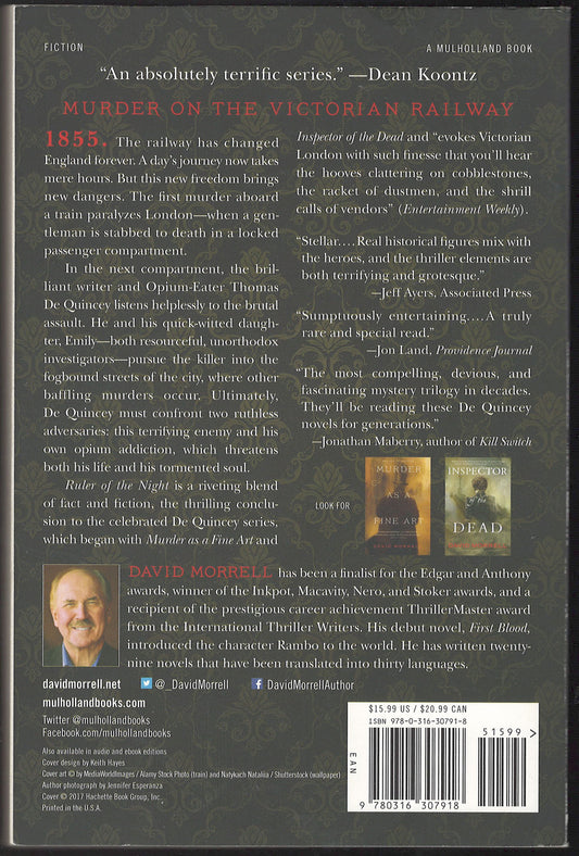 Ruler of the Night by David Morrell back cover