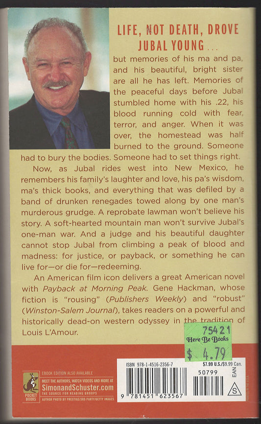 Payback At Morning Peak by Gene Hackman back cover