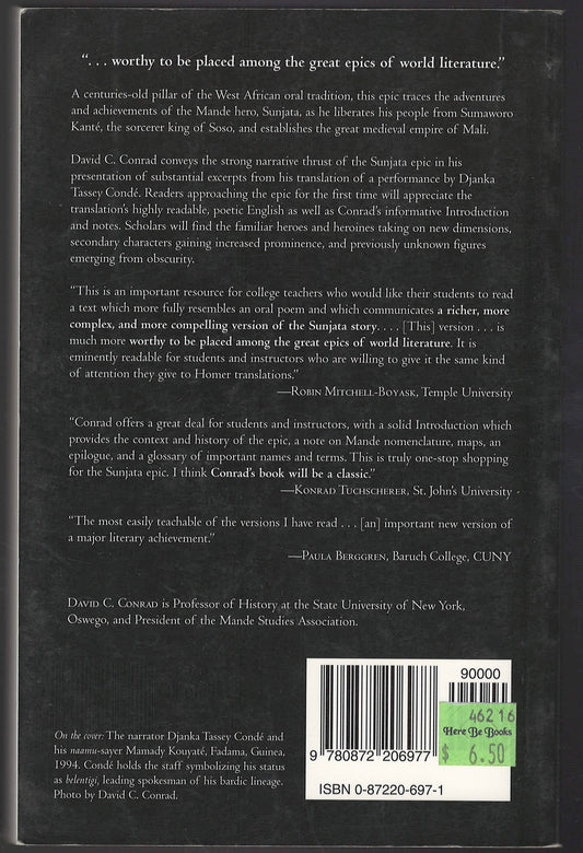 Sunjata: A West African Epic of the Mande Peoples back cover