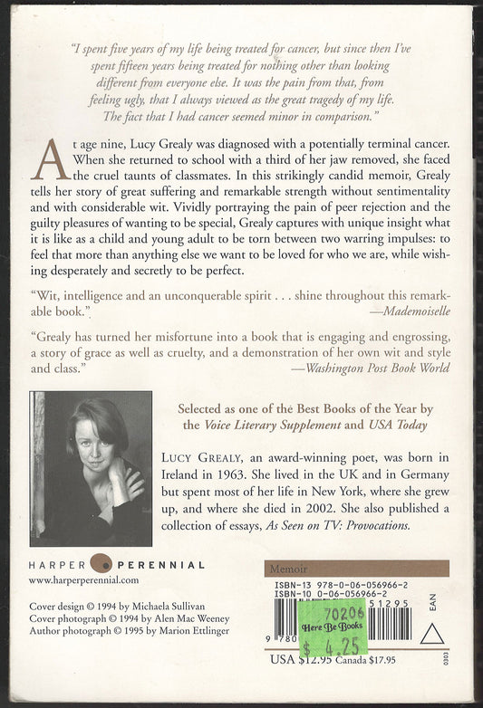 Autobiography Of A Face by Lucy Grealy back cover