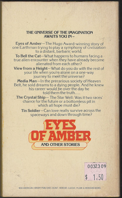Back cover of Eyes of Amber and Other Stories.