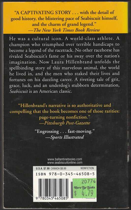 Seabiscuit by Laura Hillenbrand back cover