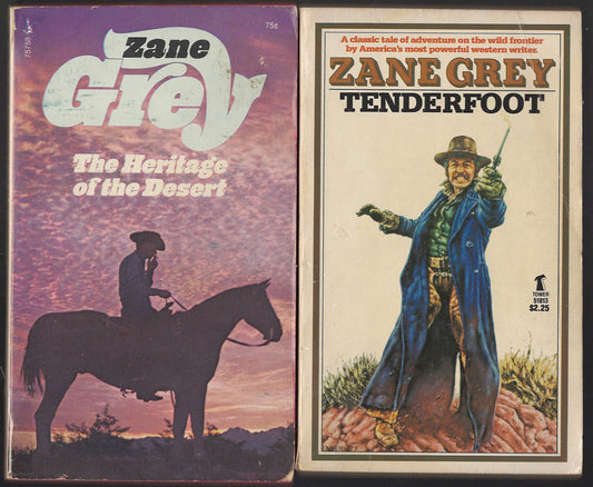 Heritage of the Desert and Tenderfoot by Zane Grey front covers