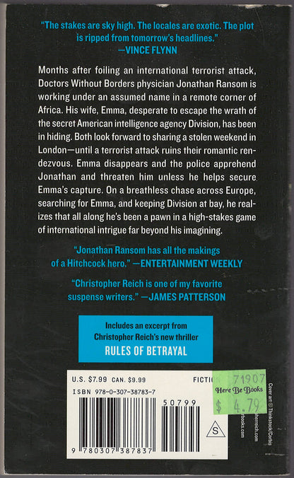 Rules of Vengeance by Christopher Reich back cover