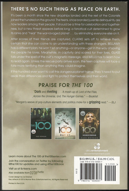 The 100: Rebellion by Kass Morgan back cover.