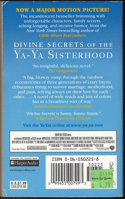Divine Secrets of the Ya-Ya Sisterhood by Rebecca Wells back cover