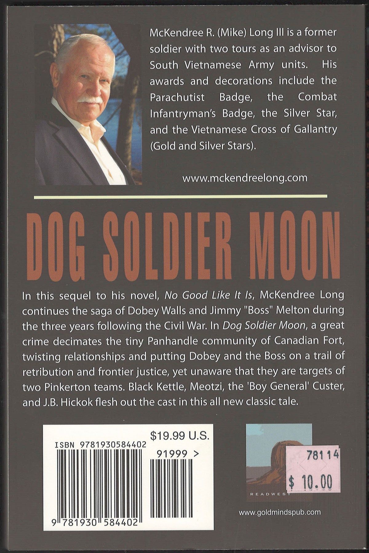 Dog Soldier Moon by Mckendree Long back cover