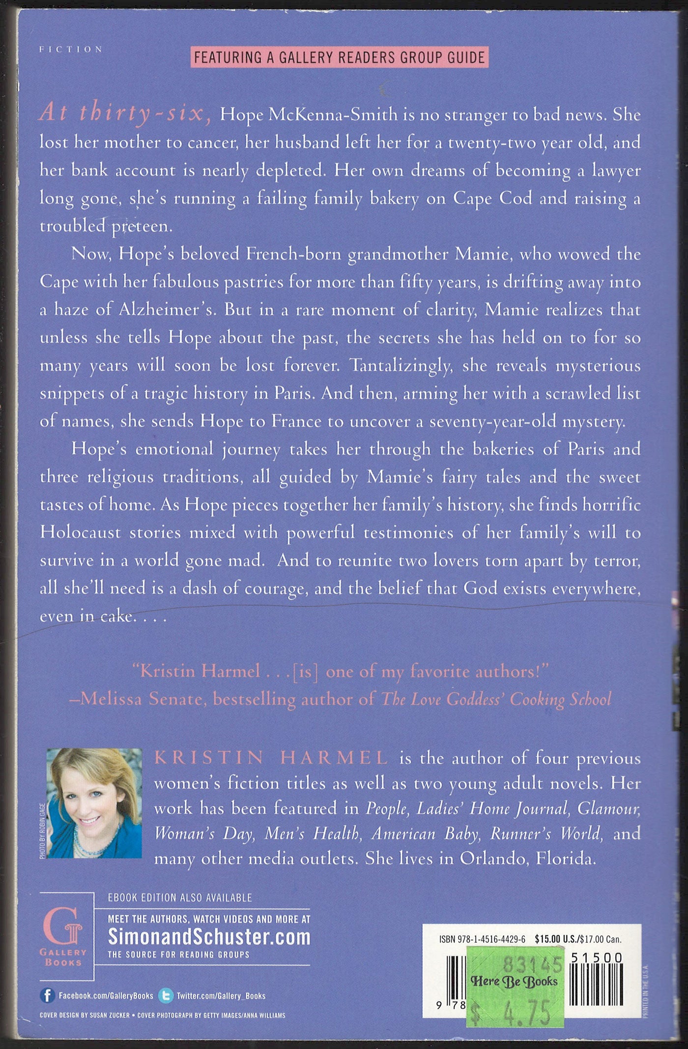 The Sweetness of Forgetting by Kristin Harmel back cover