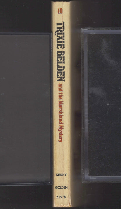 Book titled Trixie Belden and the Marshall Mystery by Kenny, published by Golden Press.