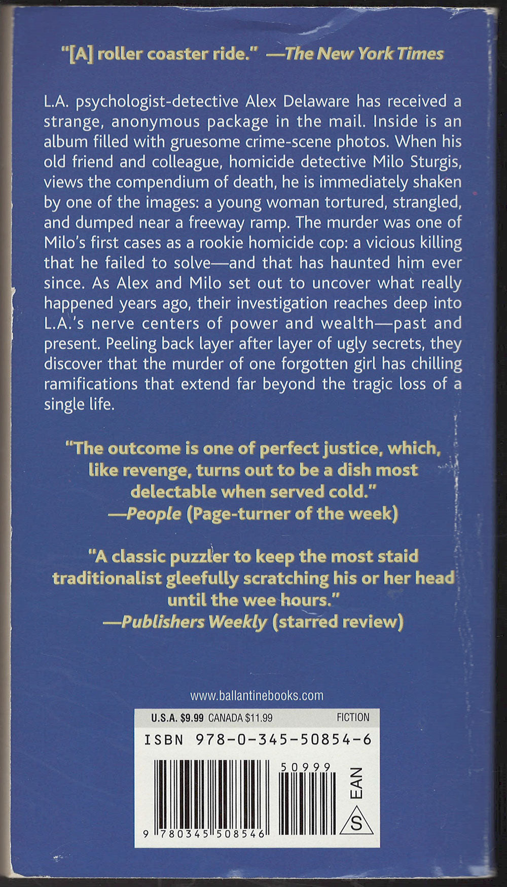 The Murder Book by Jonathan Kellerman back cover