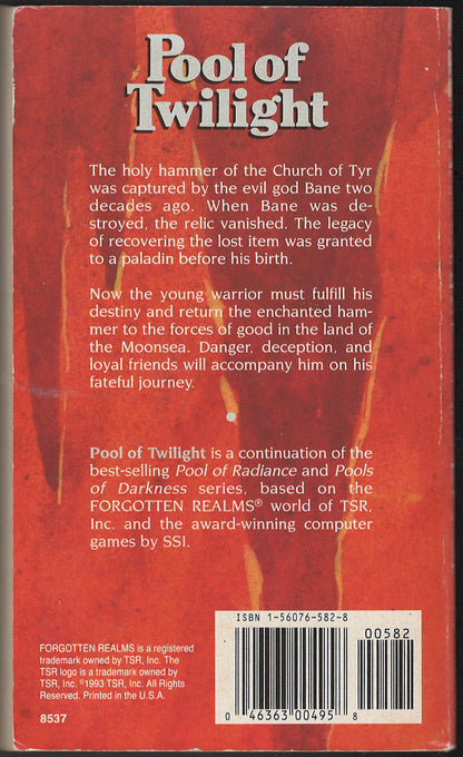Pool of Twilight by James Ward and Anne Brown back cover