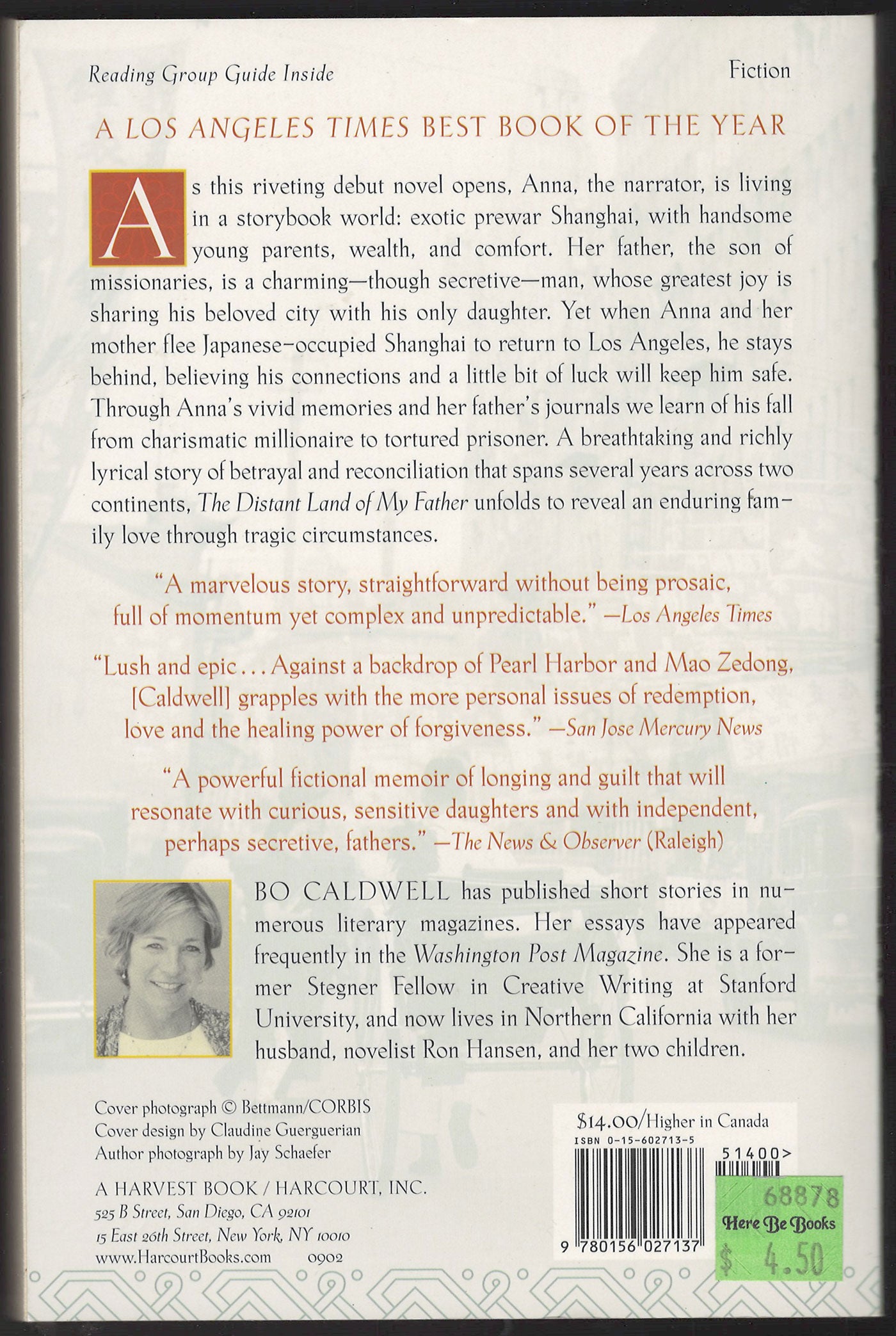 Distant Land of My Father by Bo Caldwell back cover