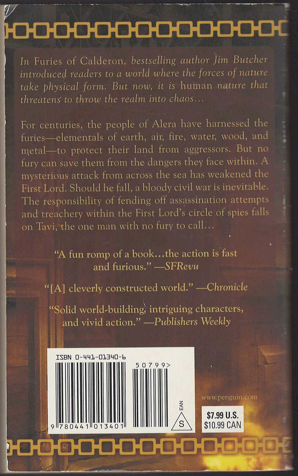 Academ's Fury by Jim Butcher back cover