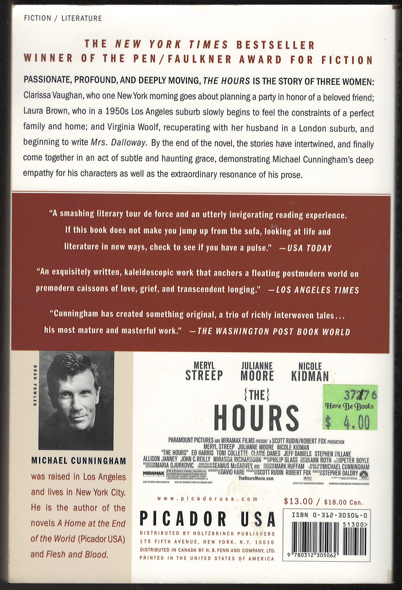 The Hours by Michael Cunningham back cover