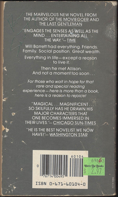 The Second Coming by Walker Percy back cover